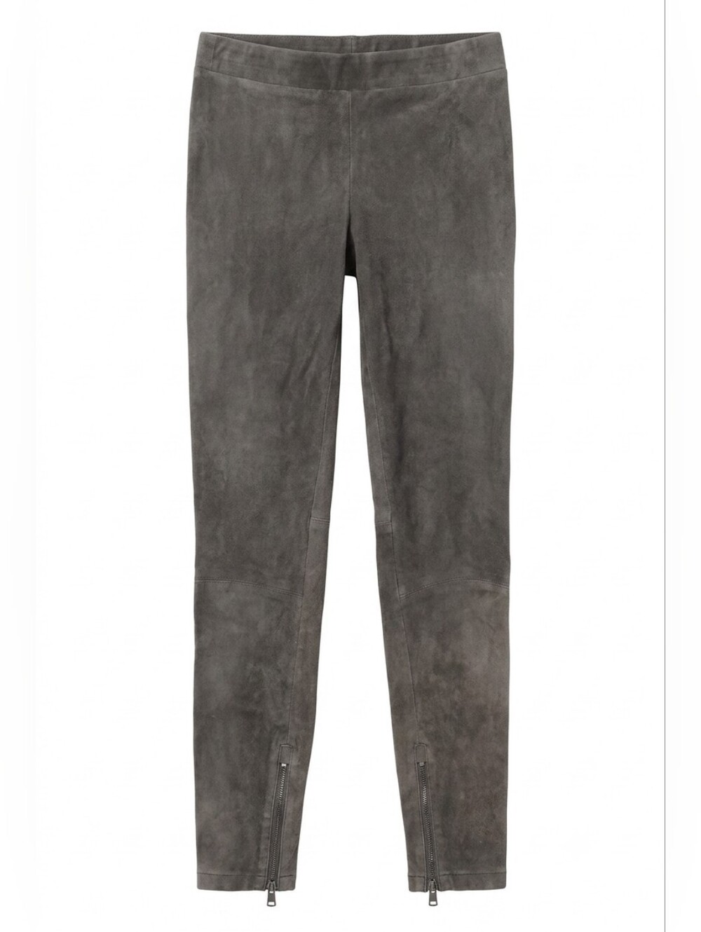 New Vince Lamb Leather Skinny Pants Charcoal Gray Zip Hem Leggings 100% Leather - Picture 2 of 8